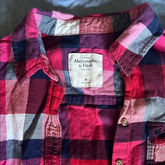 Abercrombie & Fitch Pink and Blue Button Down Shirt - Picture 2 of 4